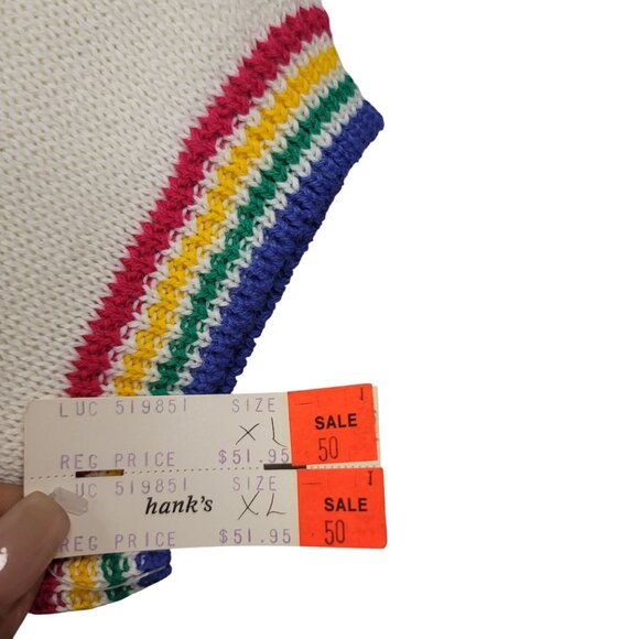 Vintage Lucia Handcrafted Floral Knit Pullover Sweater XL - Picture 8 of 10